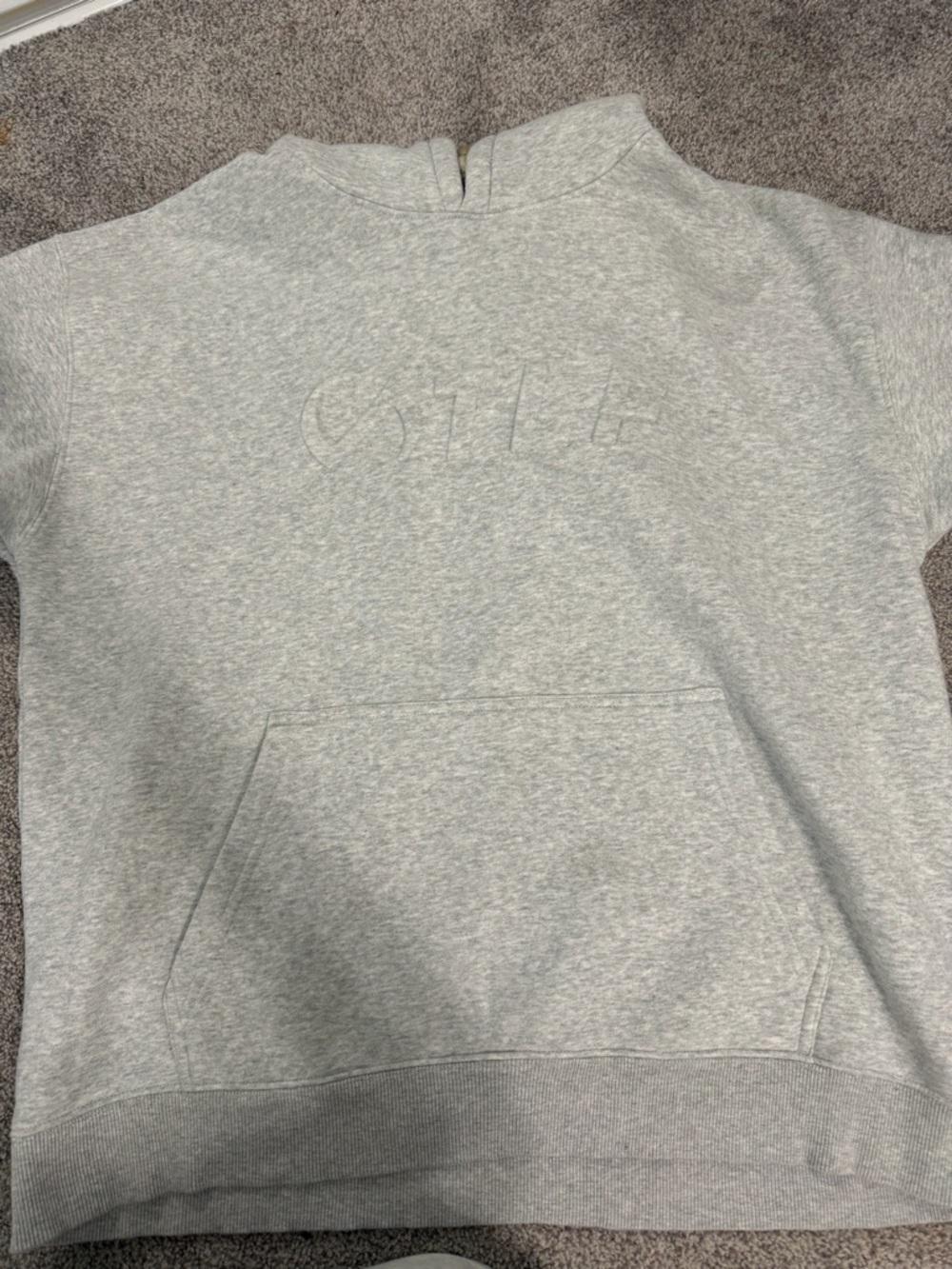 Men's Gray Embossed Pullover Hoodie